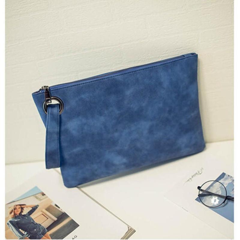 Solide Damen-Clutch-Tasche, Leder-Umschlag-Abendhandtasche