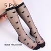 5 Pairs Women's Spring and Summer Stockings In The Tube Love Jacquard Transparent Stockings Glass Silk Stockings for Women