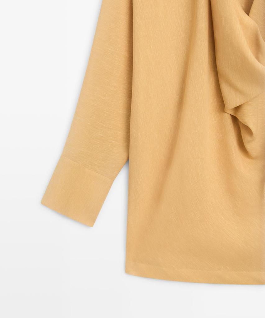 Masimodutti Fluid Drape Neck Blouse
