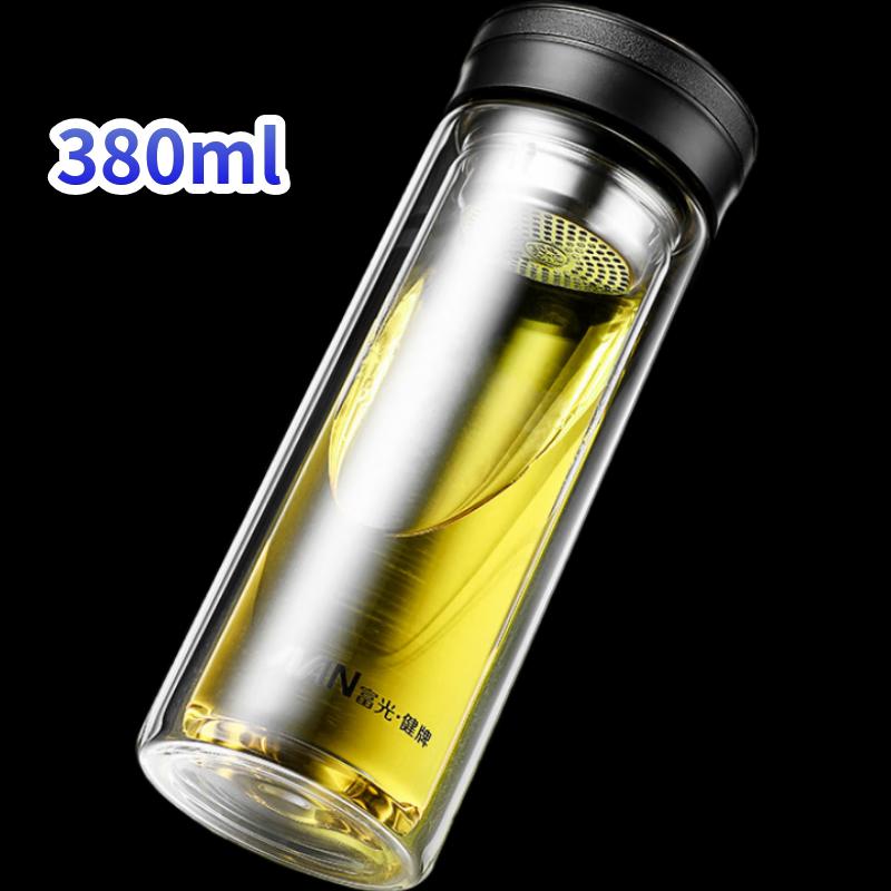 Fuguang Double-Wall Glass Tea & Water Bottle