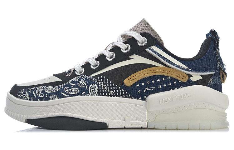 Li Ning Wave, Zen Низкие Скейтбордические Кроссовки Женские Серый Черный Синий AGCR214-1 38