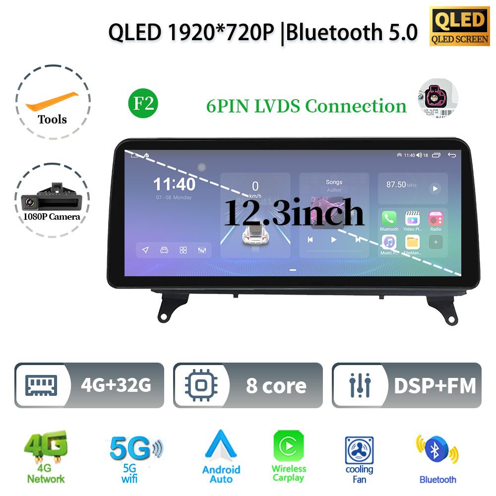 12.3" For BMW X5 E70 X6 E71 2007-2012 Android 14 Car Radio Multimedia 4G GPS Navigation Bluetooth Stereo CarPlay Touch Screen