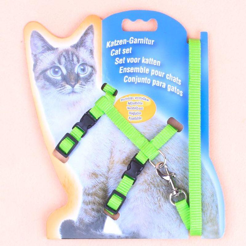 

Factory Direct Sales Pet Hand Holding Rope Cat Nylon I-Shaped Traction Chest Strap Cat Chain Pet Supplies Wholesale Green