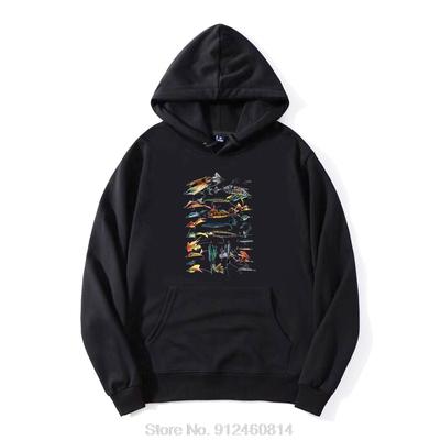 Vintage Fliegenfischen Köder Druck Lustiges Geschenk Hoodie Herren Baumwoll-Hoodie Hip Hop Jacke Zip-Up Hoodie Sweatshirt Harajuku Streetwear