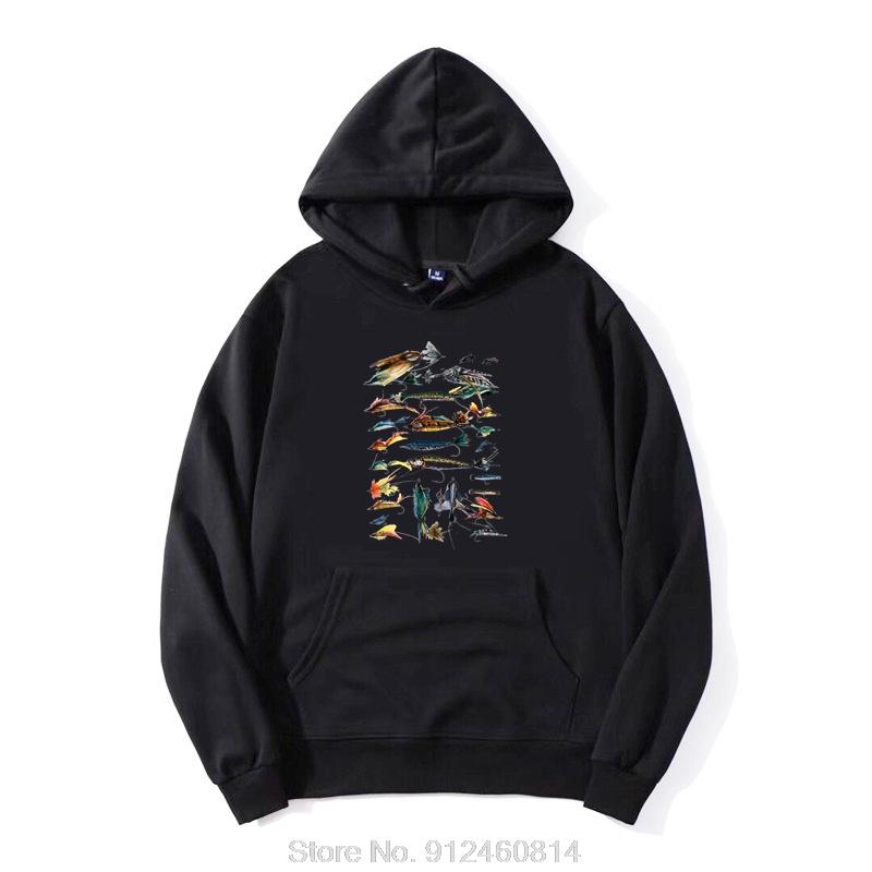 Vintage Fly Fishing Lures Print Funny Gift Hoodie Men Cotton Hoody Hip Hop Jacket Zip Up Hoodie Sweatshirt Harajuku Streetwear