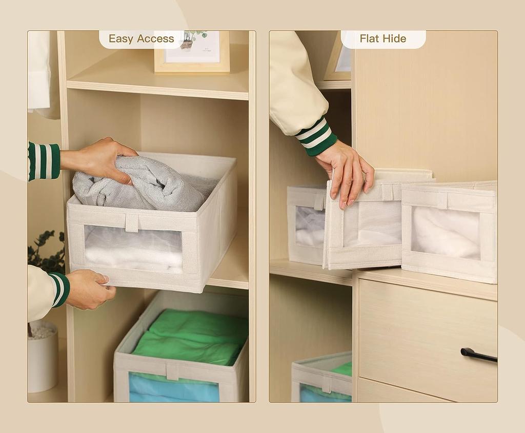 Hosen Kleidung Kleiderschrank Kleidung Aufbewahrungsboxen Schubladentyp Ausführung Zuhause Sichtfenster Stoff-Aufbewahrungsbox Leinen-Aufbewahrungsbox
