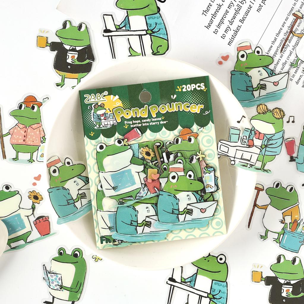 20pcs Fun Animal City Series Kawaii Cartoon PET Stickers Creative Collage DIY Diary Scrapbook Material Stationery Stickers