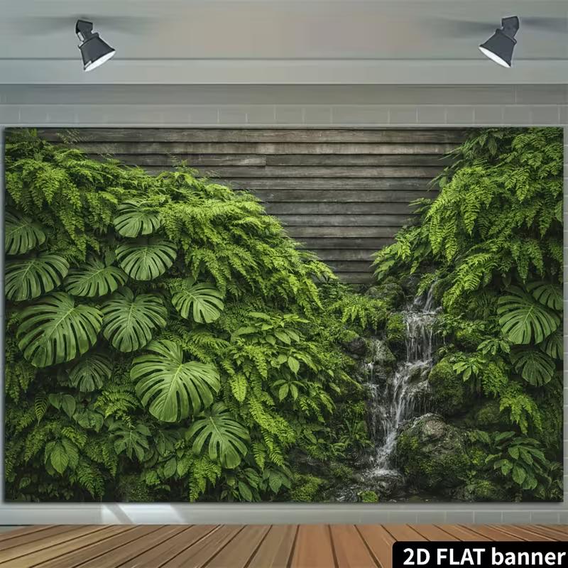 2D Natural Rainforest Plant Maternity Birthday Photography Backdrop Decor