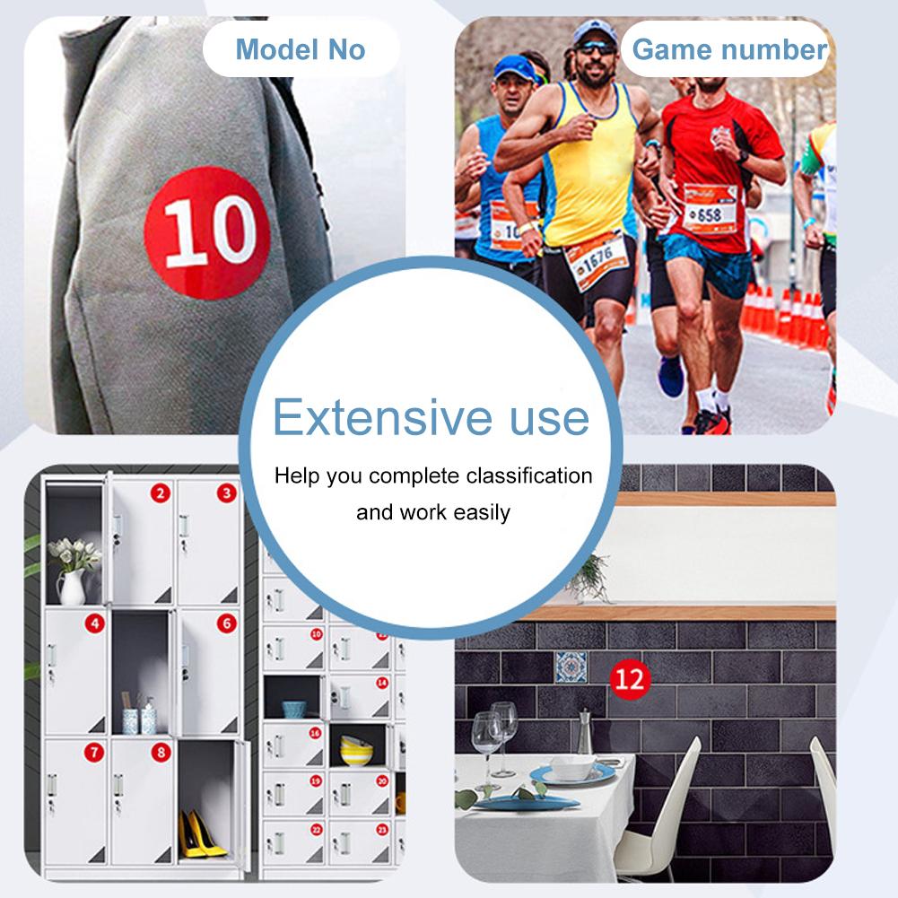 12 coli/600 buc. Set de autocolante de la 1 la 100 de numere consecutiv pentru planificator rezistent la apă