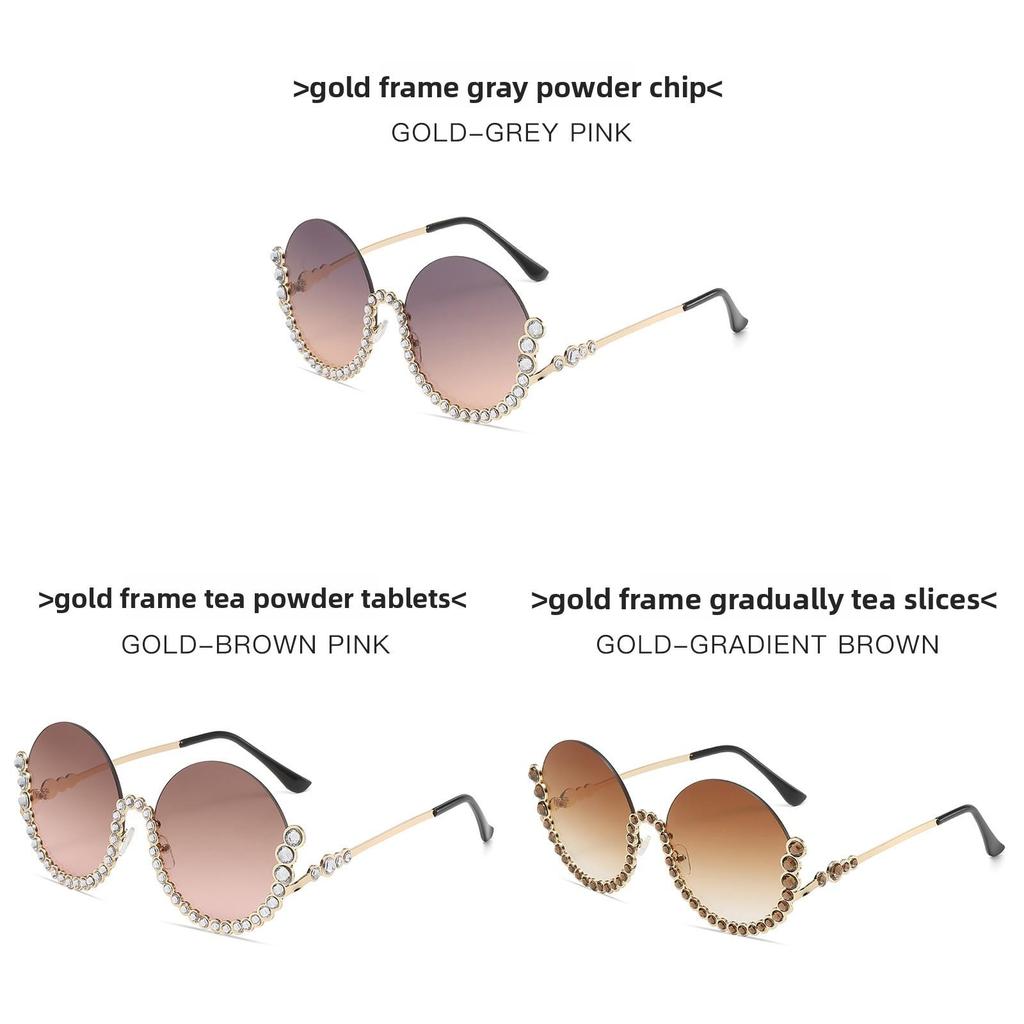 Metal Halfframe Sunglasses Uv400 Protection For Casual Outings