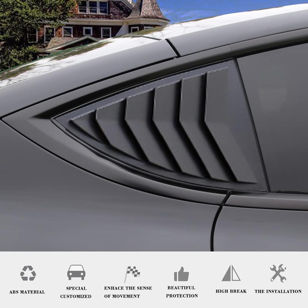 Yhcdsea For Model Y Side Window Louver Cover Sport Style For Tesla Model Y    2024 2025 Accessories (Matt Black)