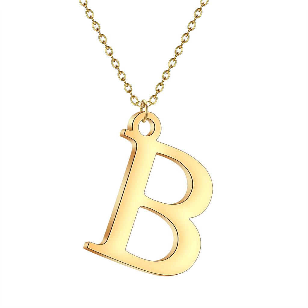 Kinitial A-Z English Alphabet Letter Pendants Necklaces For Women Metal Jewelry Simple Initial Chain Choker Collares