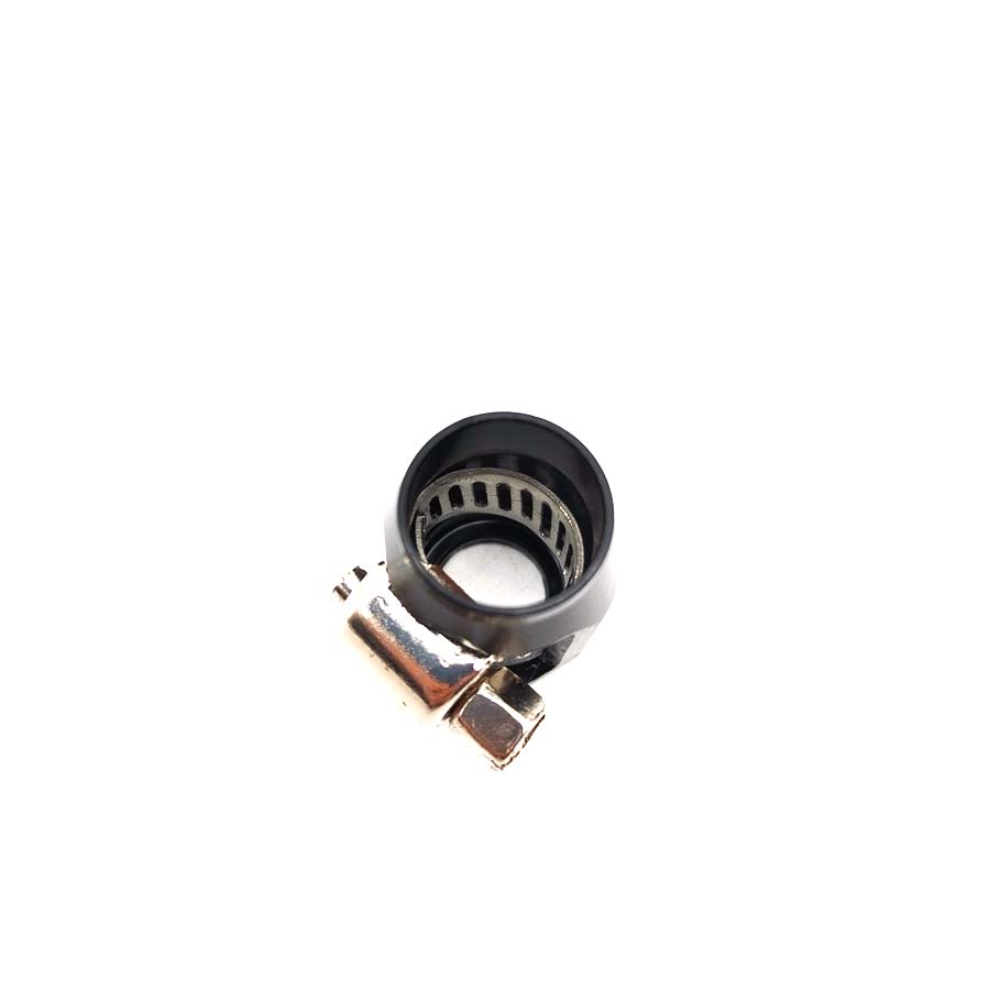 4Pc Fuel Oil AN4 12mm Aluminium Lightweight Anodised Reusable Black Hose Fittings Finishers Clamps Tube Hose AN-4 Black