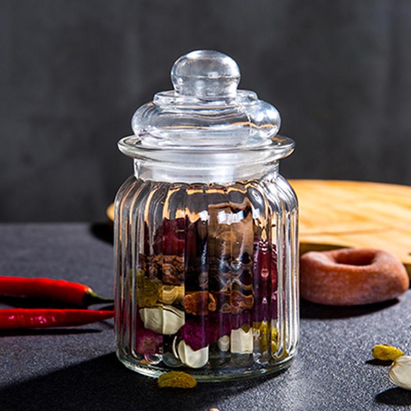 Glass Candy Jar Sealed Transparent Mini Storage Bottle Household Coffee Bean Tea Caddy Kitchen Food Storage Container Jar Box