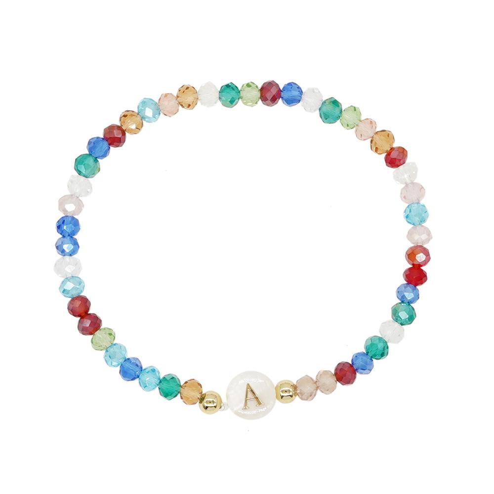 

1pc 26 Letters Initial Bracelet Personalized Colorful Beaded Bracelet Gifts for Best Girlfriends Graduation Gift Birthday Gifts