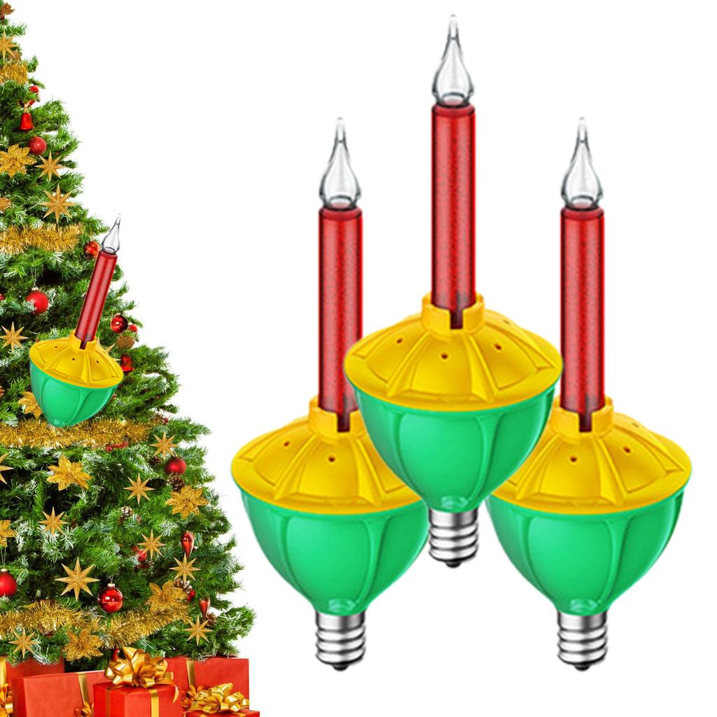 3pcs LED Replacement Bubble Lights Bulbs Traditional Christmas Bubble Lights Red Blue Classic Christmas Lights Bulbs Old Fashion
