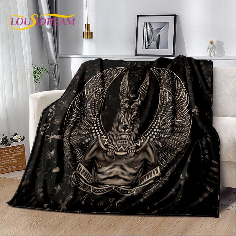 3D Ideographic Sign Symbols Ancient Egyptian Mythological Blanket,Soft Throw Blanket for Home Bedroom Bed Sofa Cover Blanket Kid