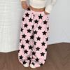 Women's Casual And Fashionable Printed Elastic Waist Loose Wide Leg Pants