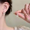 Xingluo Ear Bank~ Silver Needle Zircon Star Folded Earrings Exquisite Versatile Sweet Wind Earrings Advanced Earrings Women