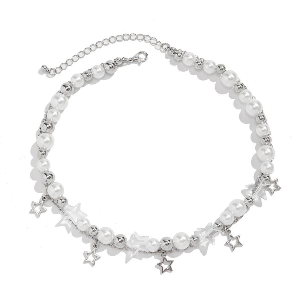 Chic Star Charm Necklace Star Chain Necklace Star Pendant Necklace Beaded Necklace Neck Jewelry for Different Styles