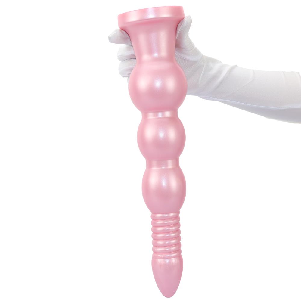 Silicone Threaded Ultra-Long Thick Anal Plug and Dilator for Women - Wearable Fake Penis Sex Toy