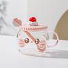Creative Cute High Borosilicate Glass Mug Pink Girl Heart Gift Water Cup with Lid Spoon Pig Cat Cup