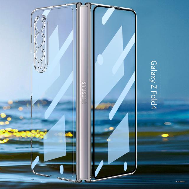

Оригинальный прозрачный чехол Hd для Samsung Galaxy Z Fold 4, пленка в виде ракушки, интегрированная гальваническая противоударная жесткая пластиковая крышка Galaxy Z Fold 4 чистый