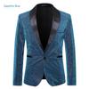 Men's Gold Silk European Size Autumn Suit for Nightclub and Stage Performance