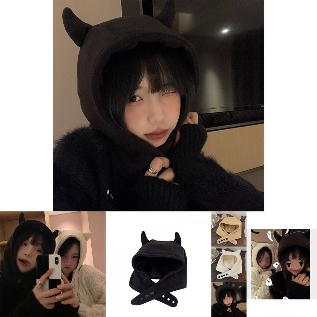 Adorable Winter Cotton Devil Ear Hat For Women Cute And Warm Plush Design