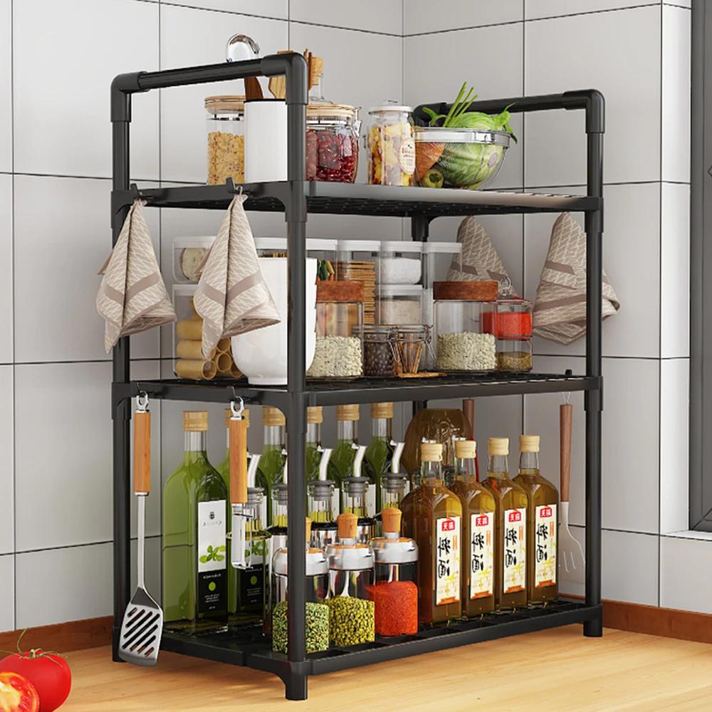 2/3 Layers Kitchen Storage Shelf Save Space High-capacity Multifunctional Seasoning Rack Modern Minimalism Organizer Kitchen