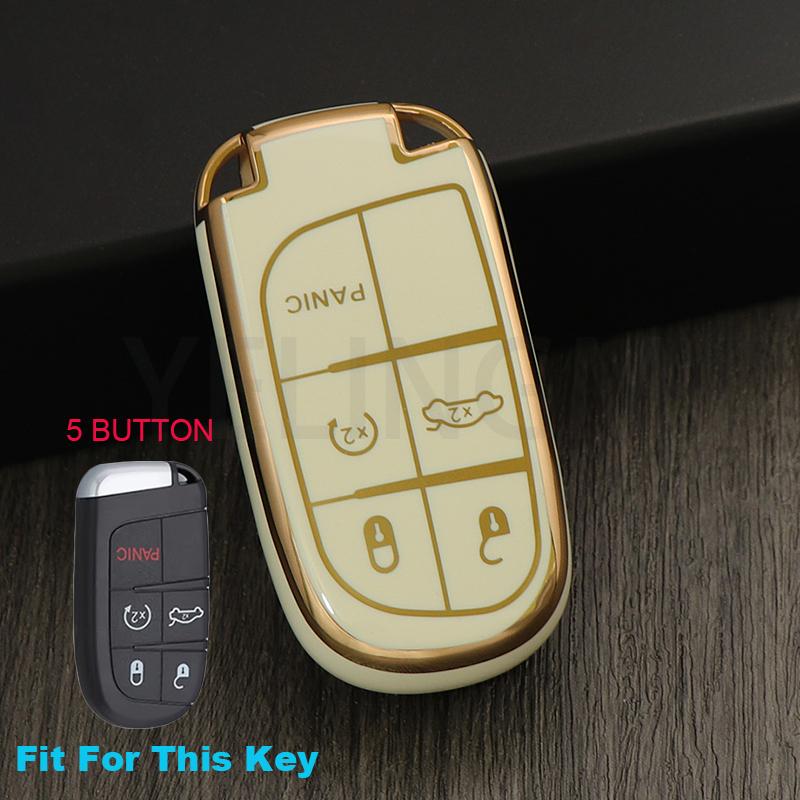 3/5 Tasten Schale Fob TPU Auto Smart Schlüssel Etui Abdeckung Für Jeep Renegade Frand Cherokee Dodge Journey Charger Chrysler 200 300 300
