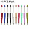 10 PCS/Set Creative DIY UV Electroplating Beaded Design Pen Bullet-tip Pen