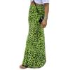 Women Leopard Print Elastic Waist Bodycon Maxi Skirt