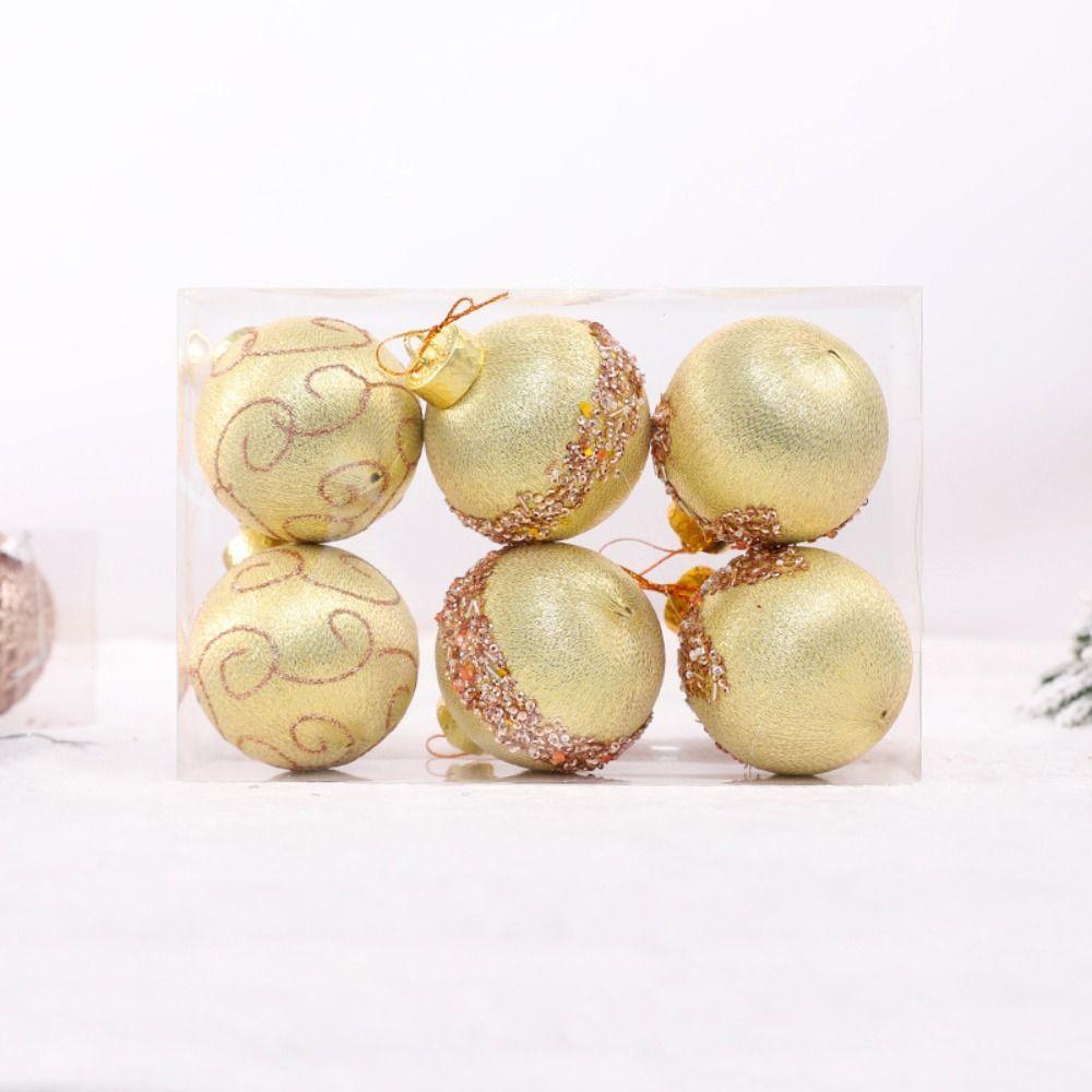 6pcs 8CM Christmas Ball Set Shatterproof Electroplating Ball  New Year