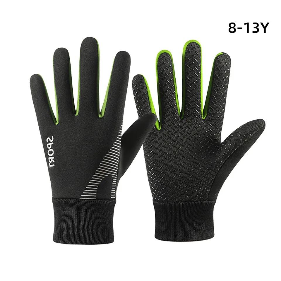 Kinder Dicke Warme Winddichte Handschuhe für Jungen und Mädchen Outdoor Radfahren Sport Silikon Anti-Rutsch-Handschuhe Elastischer Handgelenkschutz