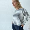 Cozy Loose Long Sleeve Striped T-Shirts Women Autumn Basic Casual Cotton Tops Round Neck Street Style Blouse
