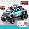 La scară 1/28 Ford Raptor F150 6X6 Pickup Truck Model de mașină de jucărie turnată sub presiune, Vehicul de jucărie cu sunet și lumină pentru copii mici, colecție de cadouri