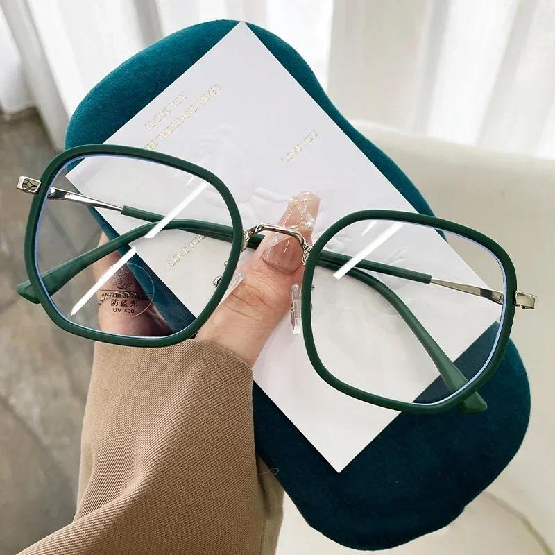 Women's Style Fashion Myopia Glasses Trendy Retro Blue Light Blocking Glasses for Ladies Men Square Clear Near Sight Eyeglasses