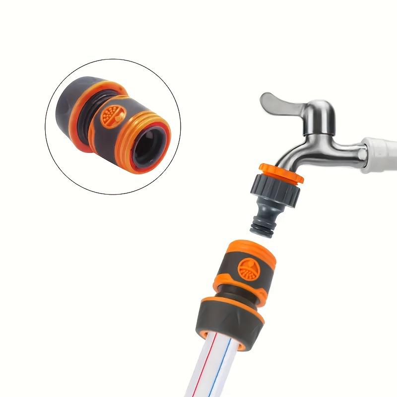 Gartenschlauch Schnellkupplungsadapter - Schlauchkompatibel, Orange & Schwarze Kunststoffverschraubungen für Autowäsche, Gartengeräte & Rasenpflege, Schlauchverbinder