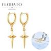 925 Silver Needle Rivet Micropaved Zircon Pendant Hoop Earrings For Women Punk Vintage Earrings Fashion Party Jewelry Gifts