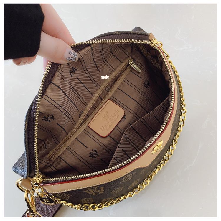 2025 Women's Versatile Chest Bag: Trendy Color Block Crossbody with Chain