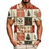 Men's Relaxed Fit Christmas Print Short Sleeve T-Shirt for Casual Holiday Wear