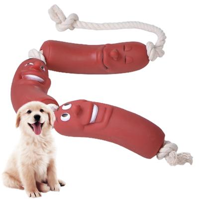 Dog Chew Toys Bite-resistant Tear Resistant Teeth Clean Sausage Interactive Dog Chew Toys for Dog