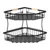 Space Saving 2 Level Fruit Basket for Kitchen Counter, Carbon Steel Produce Holder with Open Access for Vegetables, Bread and Daily Foods
