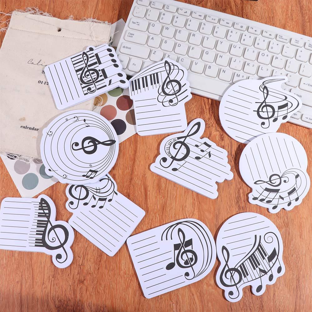 10Pcs/Set Various Music Shapes Music-themed Notepads Self-adhesive Writing Memo Pad  Notebooks