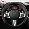 Car Steering Wheel Cover black suede leather For Subaru Forester XV Outback Legacy WRX Tribeca Levorg Car Steering Wheel Cover