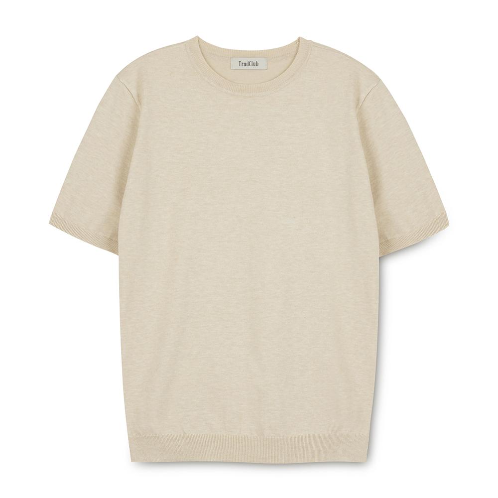 TRADCLUB [2Pack] Soft Round Short Sleeve Knit (4 Colors) (Type A)