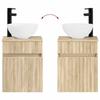 Bathroom Furniture Set 4 Pcs Sonoma Oak Engineered Wood and Glass