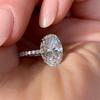 Luxury Sparkling Inlaid Zircon Oval Women's Ring Personalized Delicate Wedding Party Accessories Jewelry Gifts