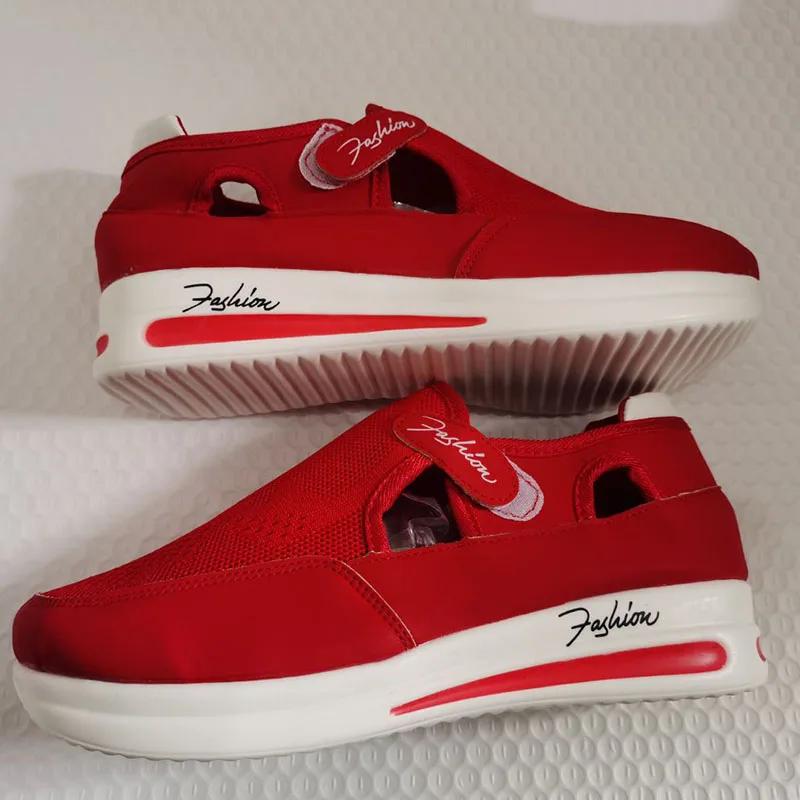 Red Women Sneakers Casual Breathable Women Shoes Platform Women Canvas Shoe Tennis Female Shoe